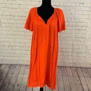 NEW Old Navy Linen Embroidered Detail Dress Tanger